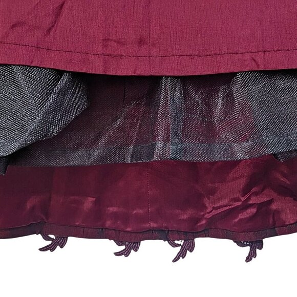 Vtg 2000 HELEN MORLEY Bordeaux Silk Blend Strapless Gown + Shawl Size 14 - Picture 6 of 8